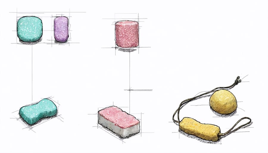 Fashion accessory design sketches incorporating freeze-dried candy textures